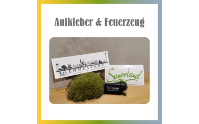 Aufkleber & Feuerzeug